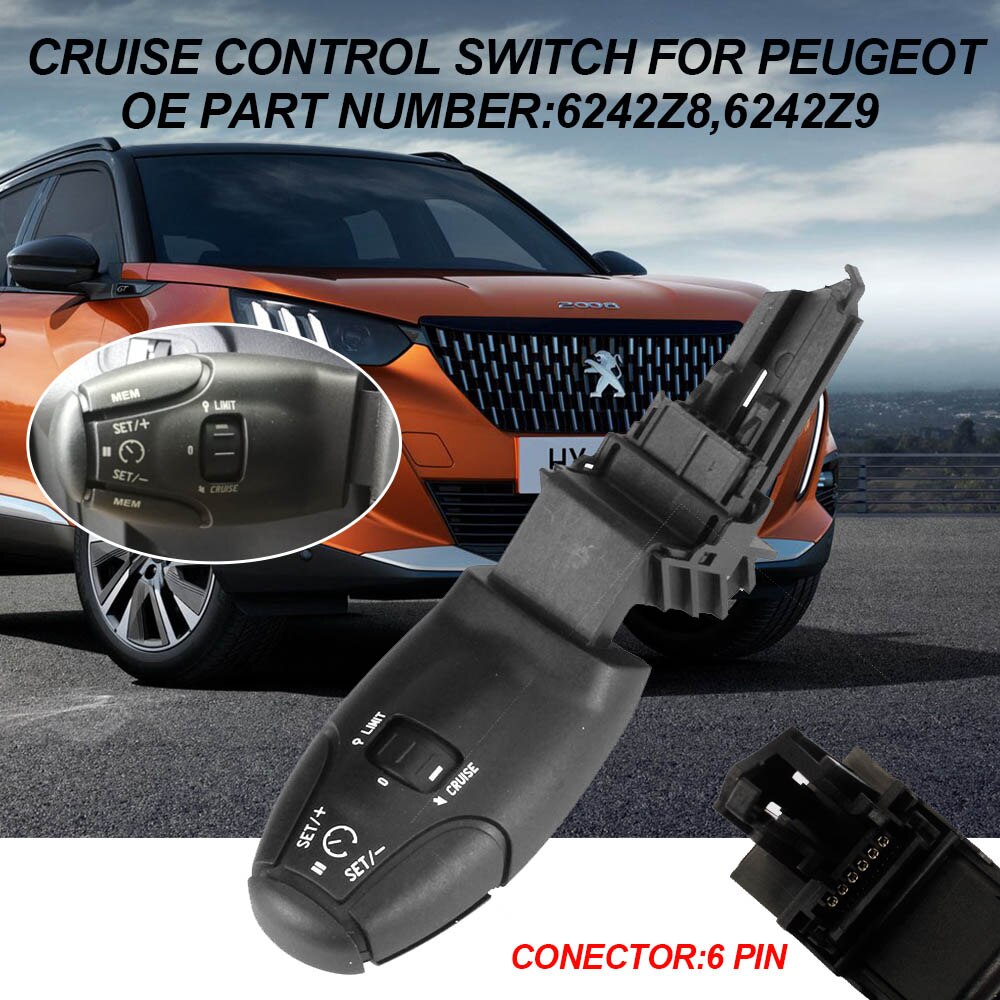 Cruise Control Schakelaar 6242.Z9 Voor Peugeot 307 308 408 206 207 301 3008 Voor Citroen C2 6242Z9 96637159XT