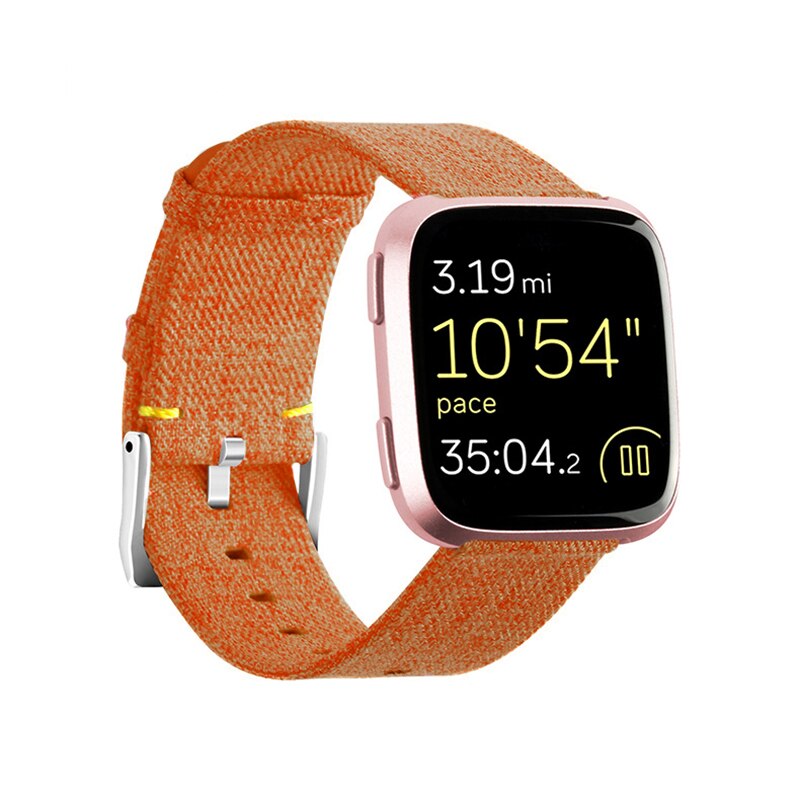 Lerretstropp til fitbit versa bånd erstatning stabil klokkerem på passe bit versa 2 vesa lite armbånd smart armbånd pulseira: Oransje