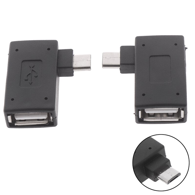 Micro Adapter Usb 2.0 Micro Otg Voeding Poort 90 Graden Haakse Usb Otg Adapters Vrouw Naar Man
