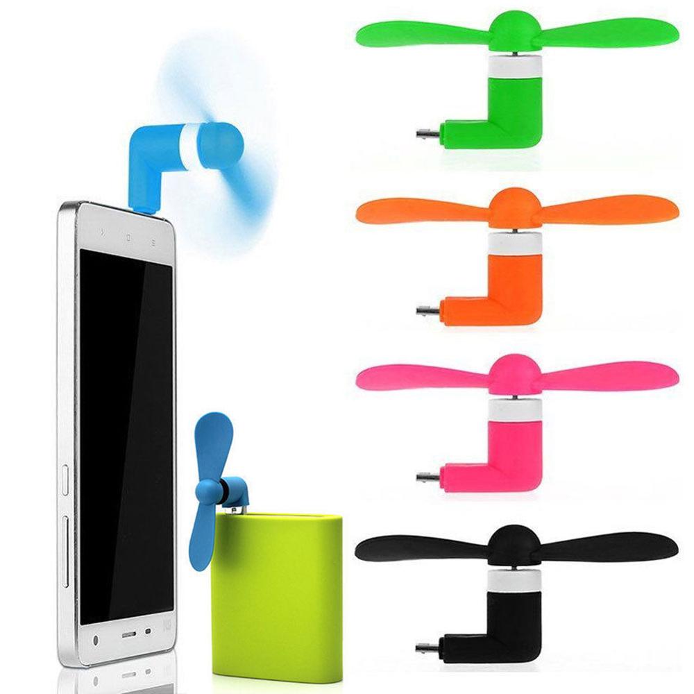 Mini ventilateur portable micro usb 2 in en 1, mini ventilateur cool pour téléphone android otg, couleurs aléatoires