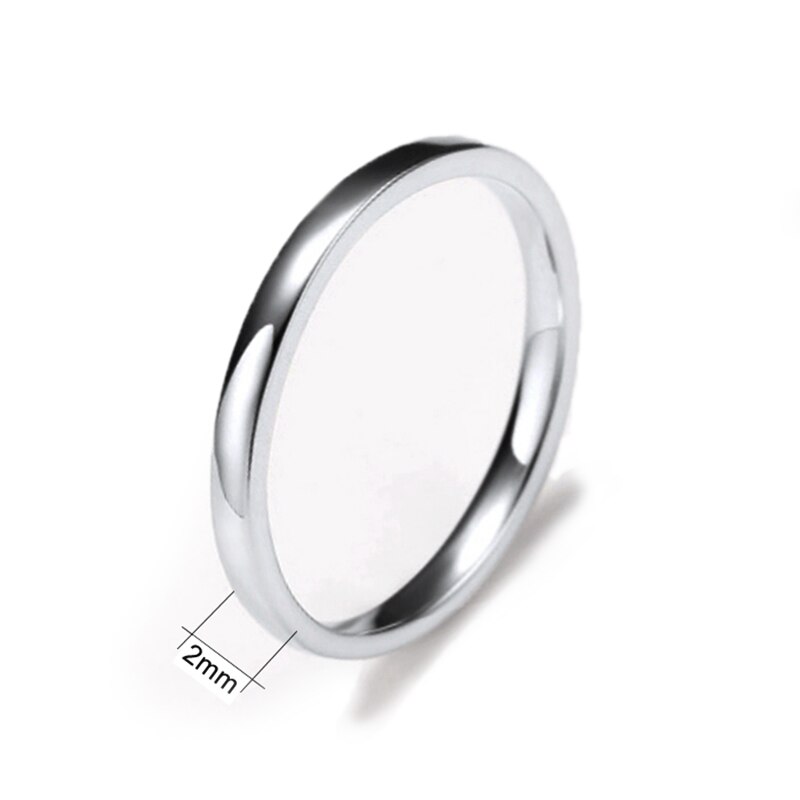 Beiliwol silver färg män vigselringar för kvinnor titan stål enkel par ring älskares smycken för evigt kärlek gravera: 3 / Bredd 2mm