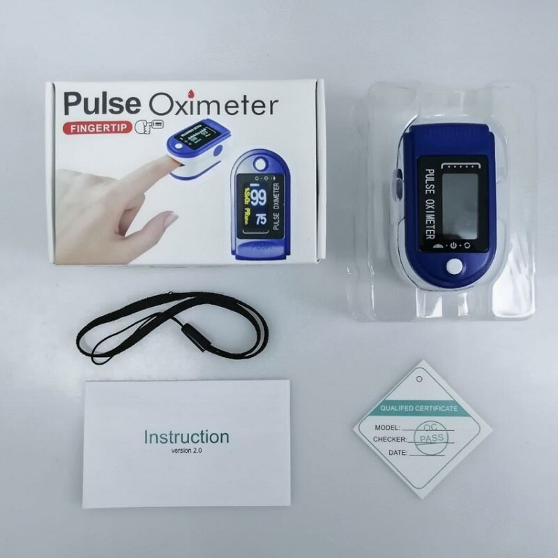 Oxímetro Digital SPO2 PR para dedo, pulsómetro, Monitor de saturación de oxígeno en sangre para dedo, cuidado de la salud: blue