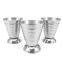 1PC 75ML Stainless Steel Measure Cup Cocktail Tool Bar Mixed Drink Accessories 3 In 1 Cocktail Tools Bar Jigger Cup