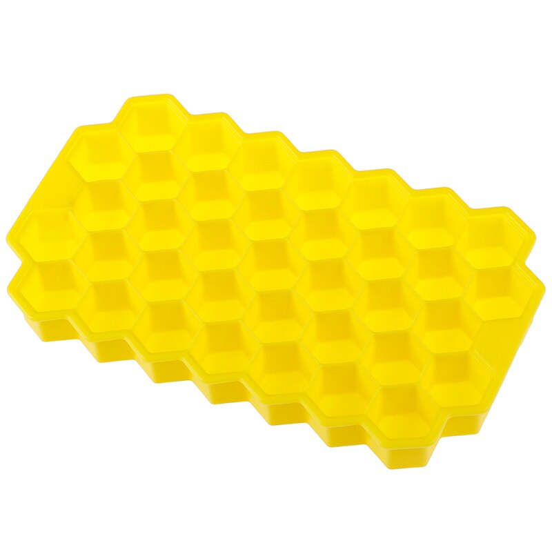 20.5cm x 12cm x 2.5cm isterningeforme opbevaringsbeholdere isterninge bakke form  #48 honeycomb form isterninge 37 terninger isterning: Gul