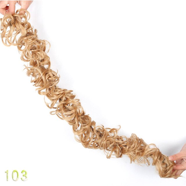LVHAN Caterpillar Hair Accessories Diy Curly Wig Winding Wig Rubber Band A Variety Colors Available Synthetic Chignon For White: M333-103