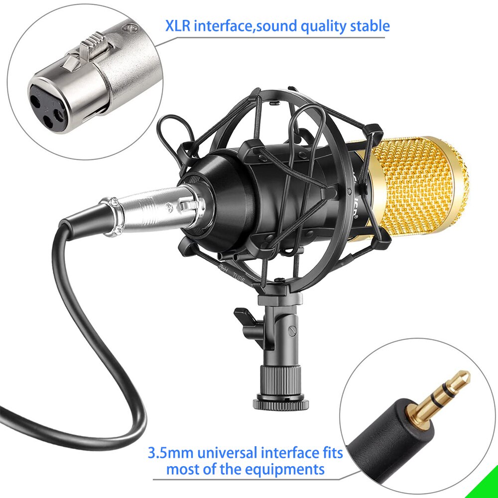 Bm800-conjunto de microfone condensador, gravação em computador, rede k, som da canção
