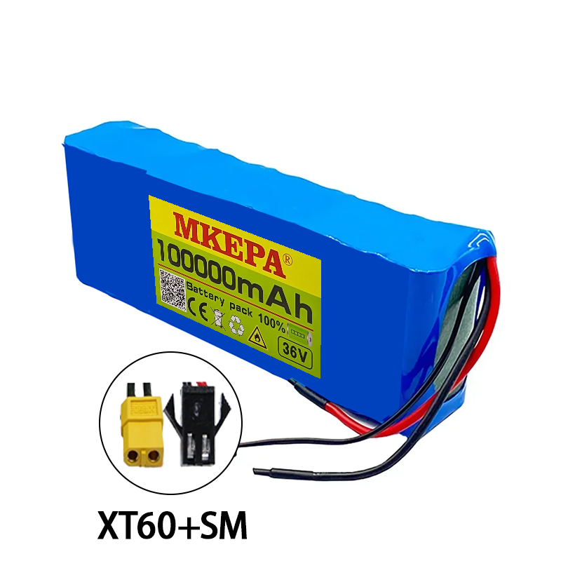 10S2P 36V 100000 Batteria per scooter elettrico mAh 42v Batteria per scooter elettrico al litio Batteria per scooter elettrico 800W Batteria 10s2p 36V: Blu profondo