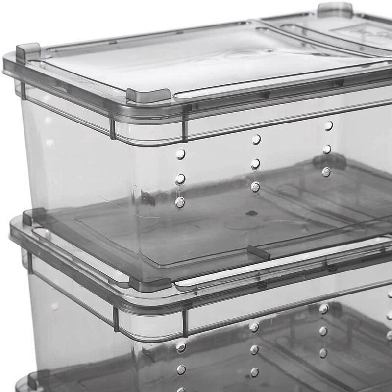 10PCS Reptile Small Snake Feeding Box Lizard Tarantula Habitat Cage Hatching Container Portable Mini Pet Houses