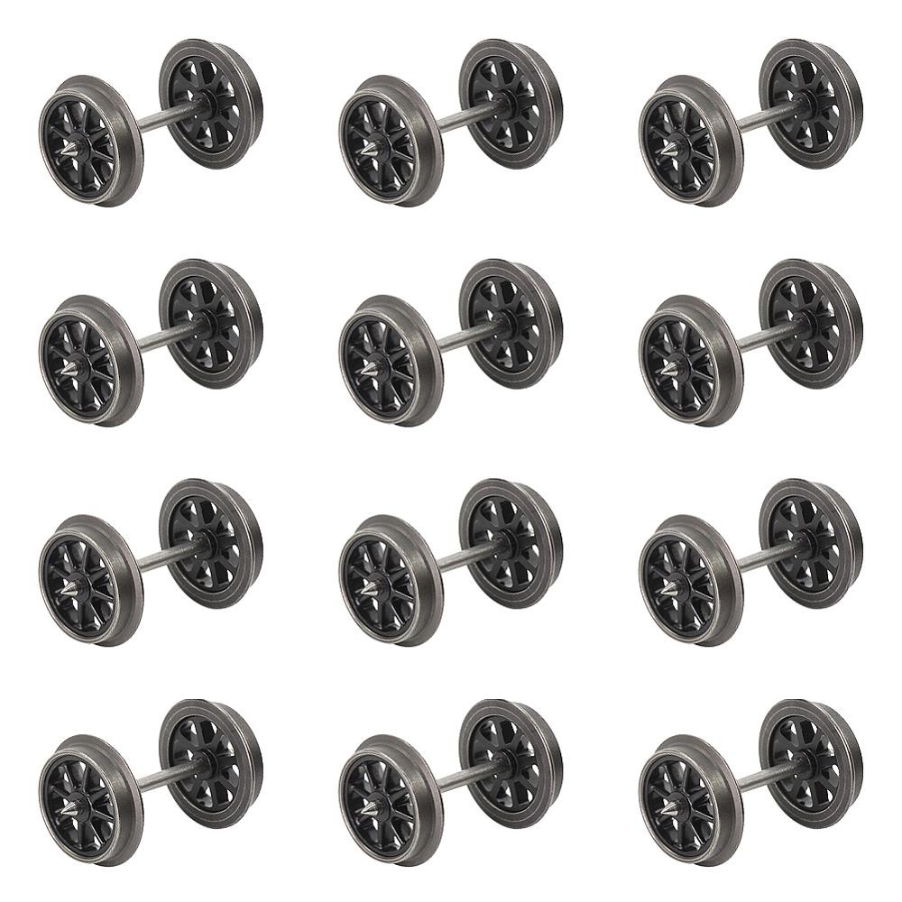 8Pcs/12Pcs/24Pcs Ho Schaal 36 ''Metalen Spoked Wielen Voor Modeltreinen 1:87 Spoorweg Accessoires HP2687