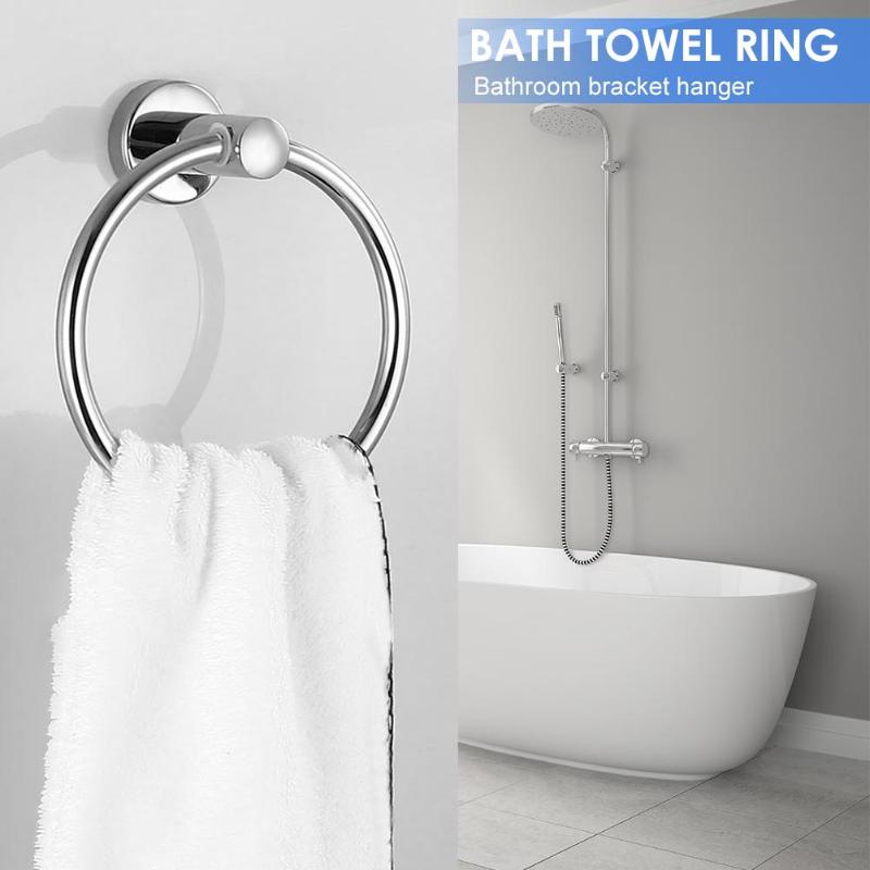 Edelstahl Runde Stil Wand Montiert Handtuch Ring Halter Hanger Badezimmer Wc Möbel Bad Hardware Handtuch Halter