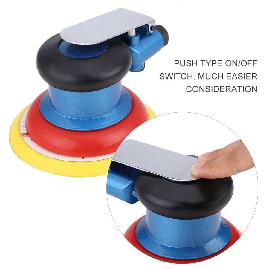 5in Air Power Random Orbital Sander 9000RPM Pneumatic Polisher Hand Sanding Tool W/ EU Adapter