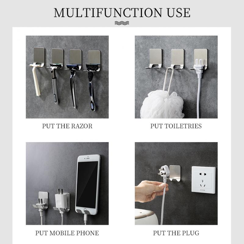 Soporte de maquinilla de afeitar de acero inoxidable para hombre, estante de almacenamiento montado en la pared, organizador de baño, ganchos