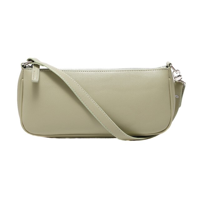 Retro Frankrijk Oksel Tas Voor Vrouwen Baguette Tas Toevallige Effen Kleur Mini Handtassen Geavanceerde Pu Schoudertas Dames Bakken: Green