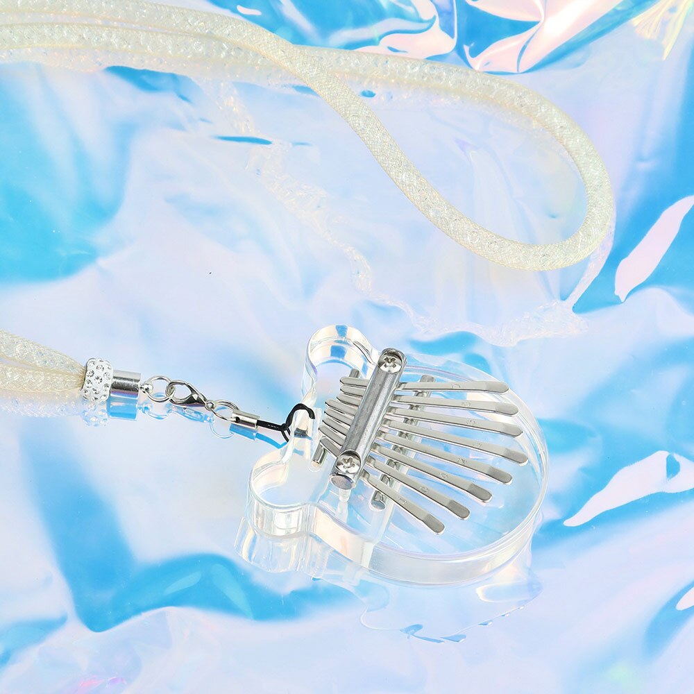8 Keys Kalimba Crystal Transparent Kalimba Musical Instrument Acrylic Thumb Piano African Sanza Mbira