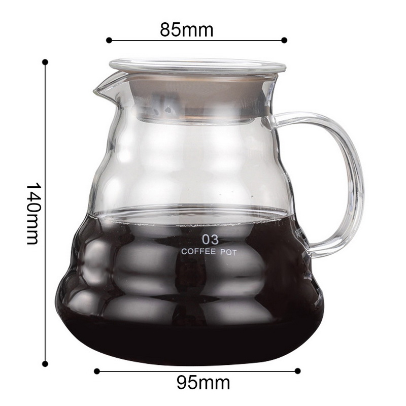Carafe Drip Coffee Pot 360ml 600ml 800ml V60 Pour Over Glass Range Coffee Server Coffee Kettle Brewer Barista Percolator #25: 800ml
