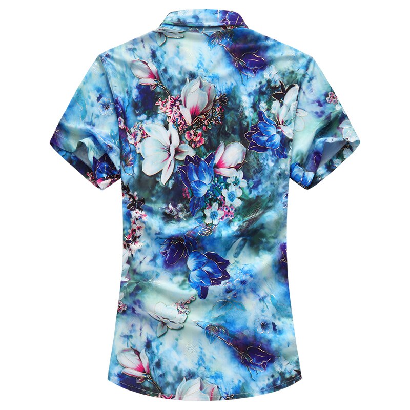 Summer Men's Flower Shirt Print Short Sleeve Shirt Mens Clothing Trend Casual Mens Floral Social Shirts M-7XL