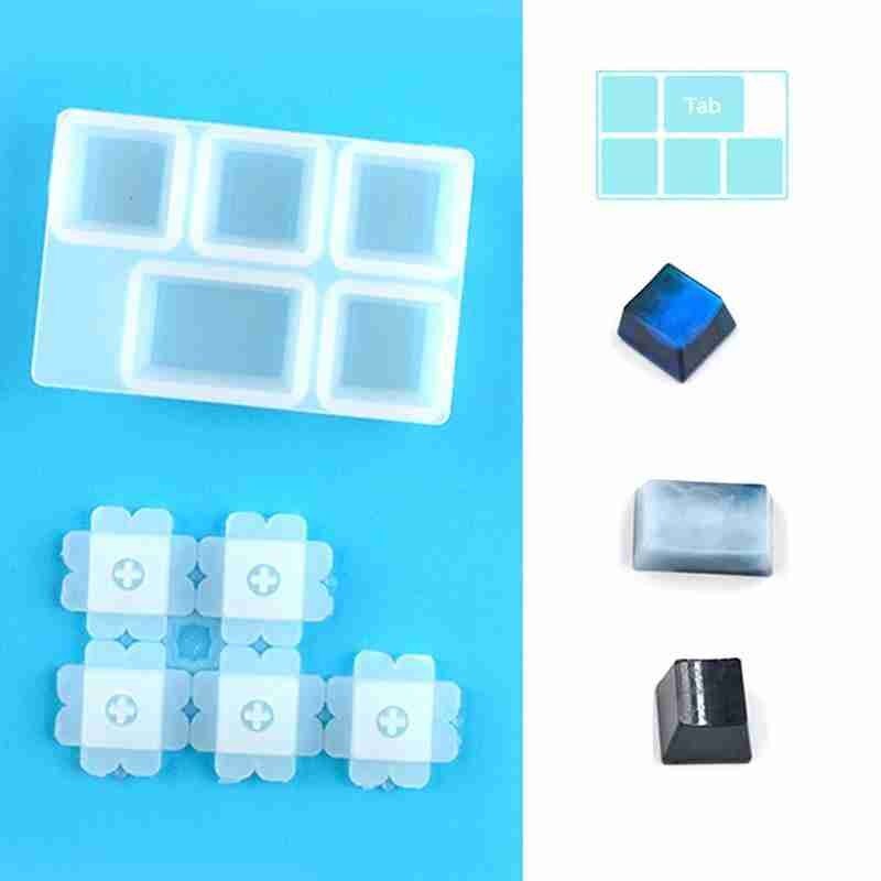 1pcs DIY Mechanical Keyboard Key Cap Silicone Mold Transparent DIY Epoxy Resin Mould Handmade Crafts Keyboard Key Cap Mold
