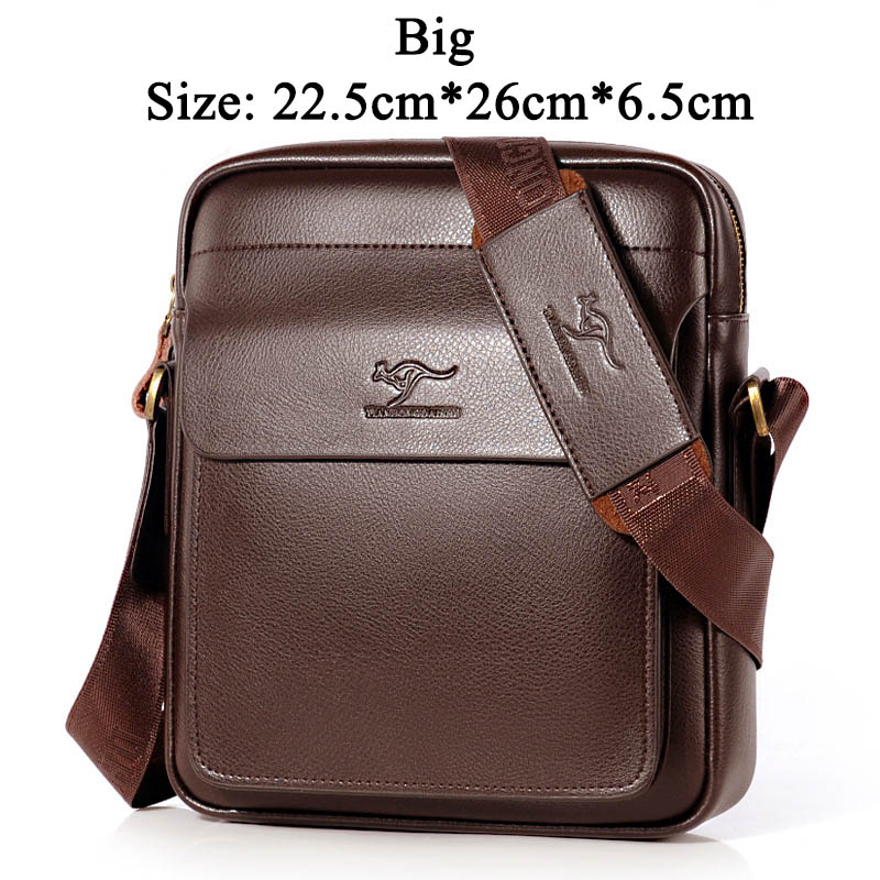 sac à bandoulière en cuir Pu sacs de messager de hommes sac à main concepteur mâle sac à bandoulière WBS530: Big Brown