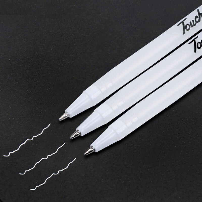 White Highlight Drawing Marker Pen Black Paper Painting Glass CD Tire Graffit Comic Art School Office Supply Stationery: White 1pc