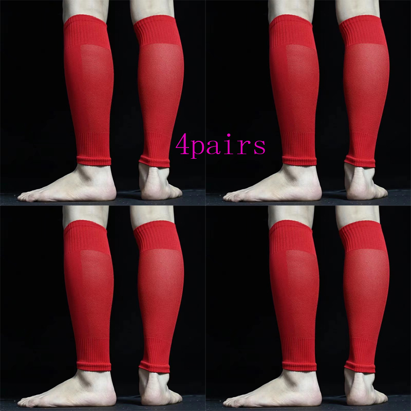 Chaussettes de Football respirantes sans pieds, protège-tibia professionnels, jambières fixes, paquet de pieds pour protéger le mollet, 2023: Violet