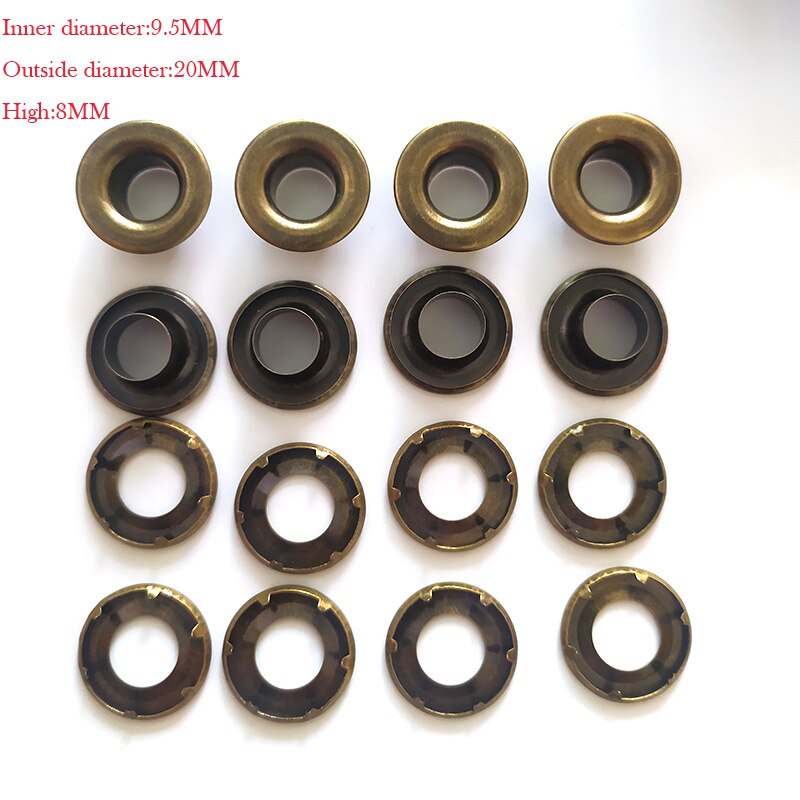 10sets Stainless Steel Car Truck Canvas Eyelet Button Rivets Rain Cloth Canopy Ring Rivets: 9.5mm bronze