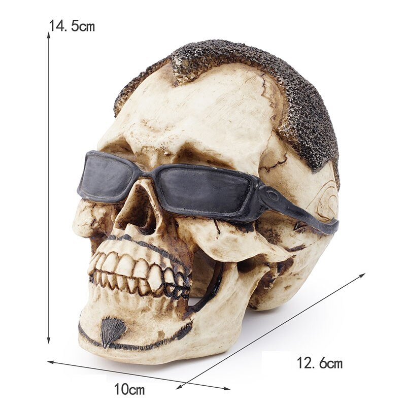 HeyMamba Resin Japanese Samurai Skull Statue Sculpture Gothic Personality Retro Home office Decorations Skull Model: RS-6148