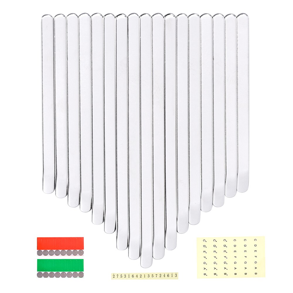 Lingting 17 Kalimba Toetsen Thumb Piano Sleutels Vervanging Kit Mangaan Staal Met Stickers Voor 17 Key B/C Major kalimba