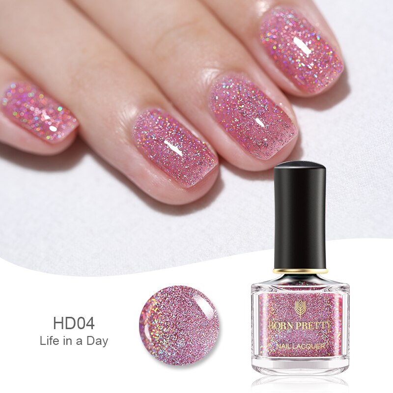 Geboren Pretty Pailletten Nagellak 6Ml Shimmer Glitter Nail Art Varnish Diy Ontwerpen 12 Kleuren Voor: BP-HD04