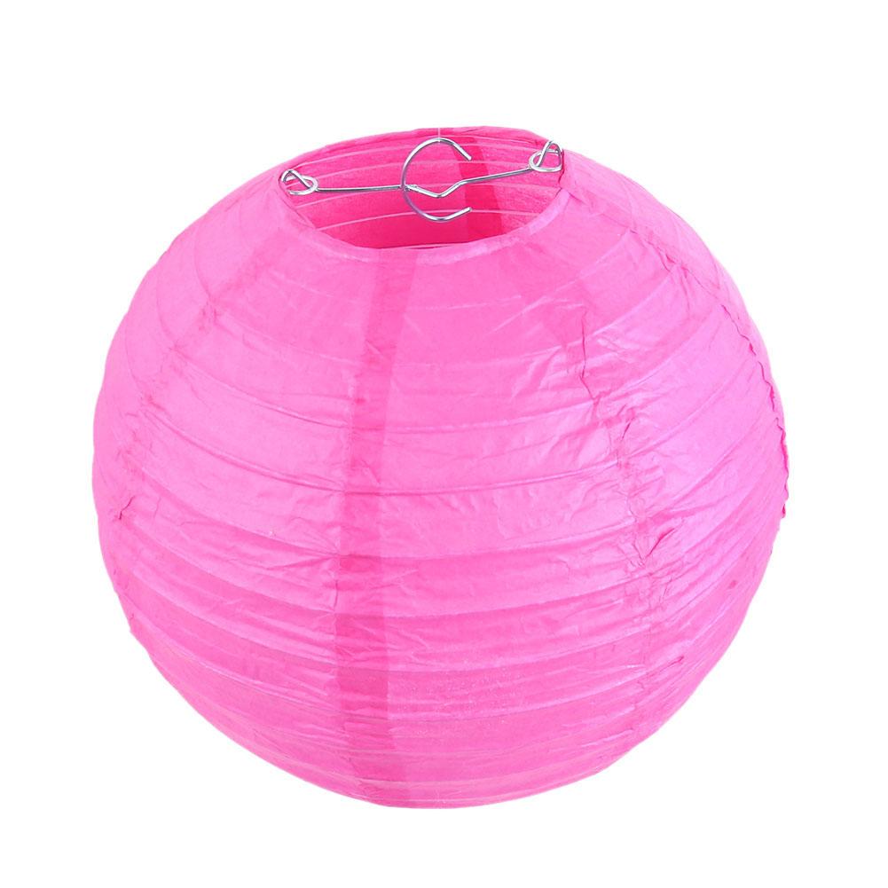 4 inch Round Chinese Paper Lantern DIY Hanging Ball Lamp Wedding Home Decor Folding Supermall decoration paper lantern: Rose Red