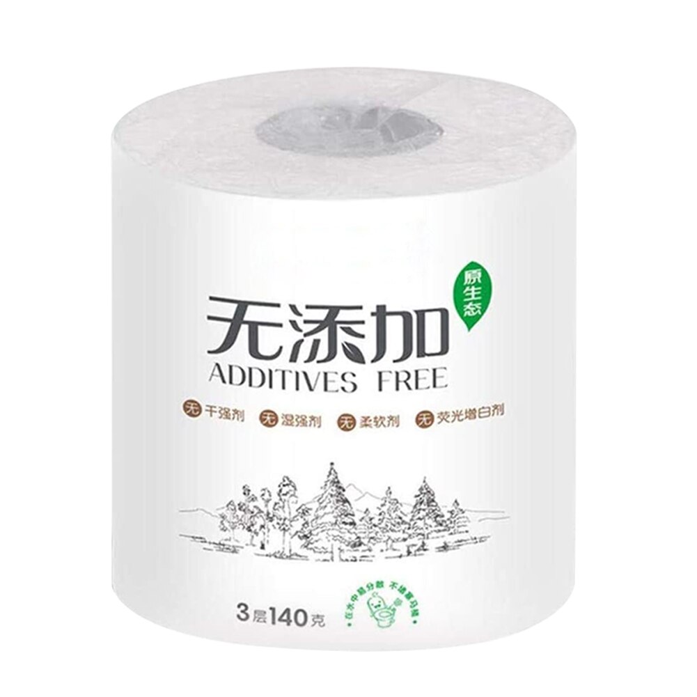 -3-ply Toilet Paper Home Roll Paper Soft Skin-Friendly Bathroom Paper Tissue White @LS