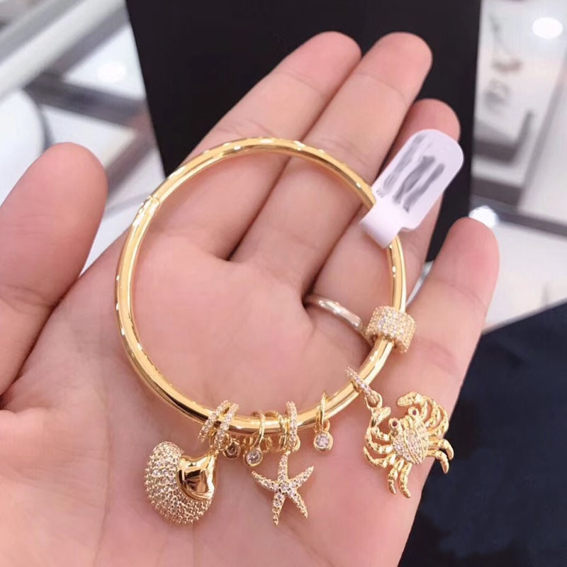 Godki luxe gouden armband met zeedieren en een ster in de vorm van een krabbenschelp, bohemian manchetarmbanden voor dames, sieraden voor vrouwen