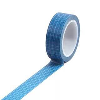 10m farverigt gitter washi tape japansk papir diy planlægger 1.5cm bredt maskeringstape klæbebånd klistermærke dekorativt papirbånd: Blå