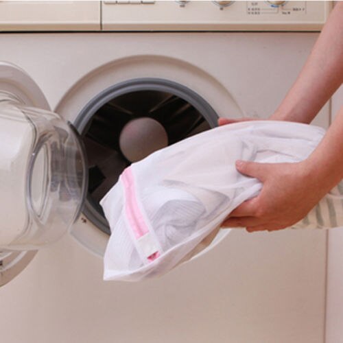 3 størrelser lynlås sammenfoldelig nylon vaskepose bh sokker undertøj tøj vaskemaskine beskyttelse nettet poser