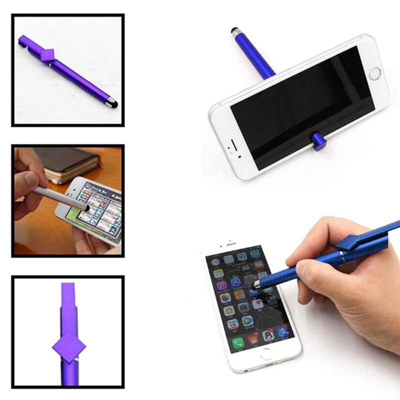 Multi-function Mobile Phone Stylus + Ball pen + Mobile Phone Stand Holder For Iphone 6 7