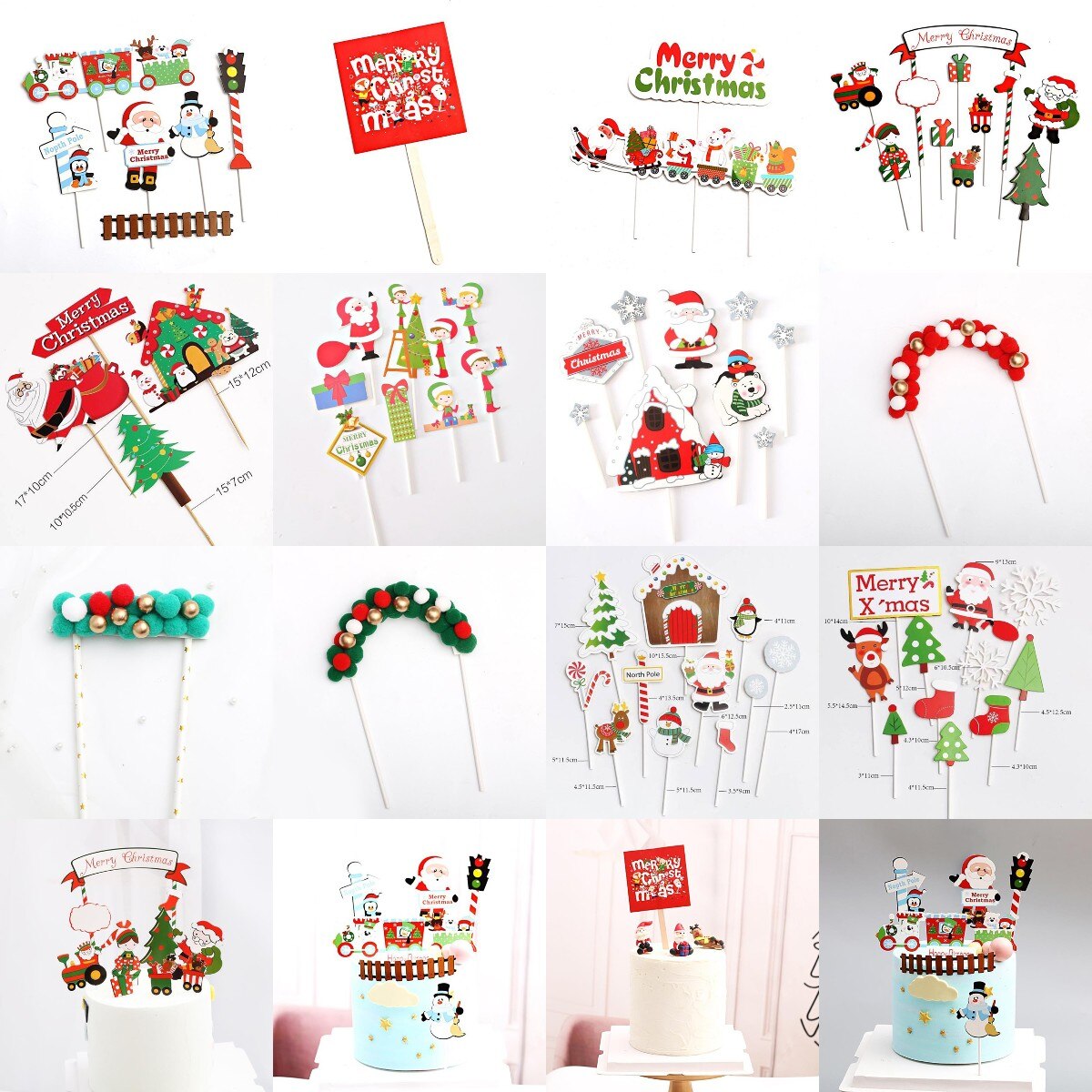 1 ensemble an joyeux noël lettre gâteau Topper père noël bonhomme de neige gâteau décoration maison