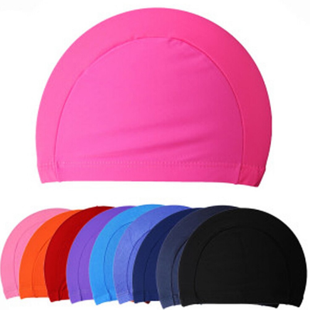 Schwimmen Kappe Schwimmen Kappen Für Männer Frauen Stoff Schützen Ohren Lange Haar Reine Farbe Dusche Kappe Geeignet robust bat Kappen