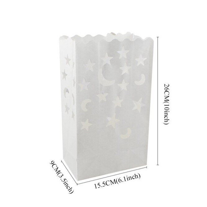 10 pcs/lot en plein air bougie lanterne étoiles thé porte-lumière papier lanterne bougie sac pour fête de fête fournitures de mariage décoration