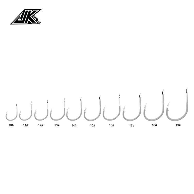JK EXIH #10-19 Size 25-45PCS High Carbon Steel Fishing Hooks Japan Hooks Light Sea Jigging Carp Single Barbed Hook