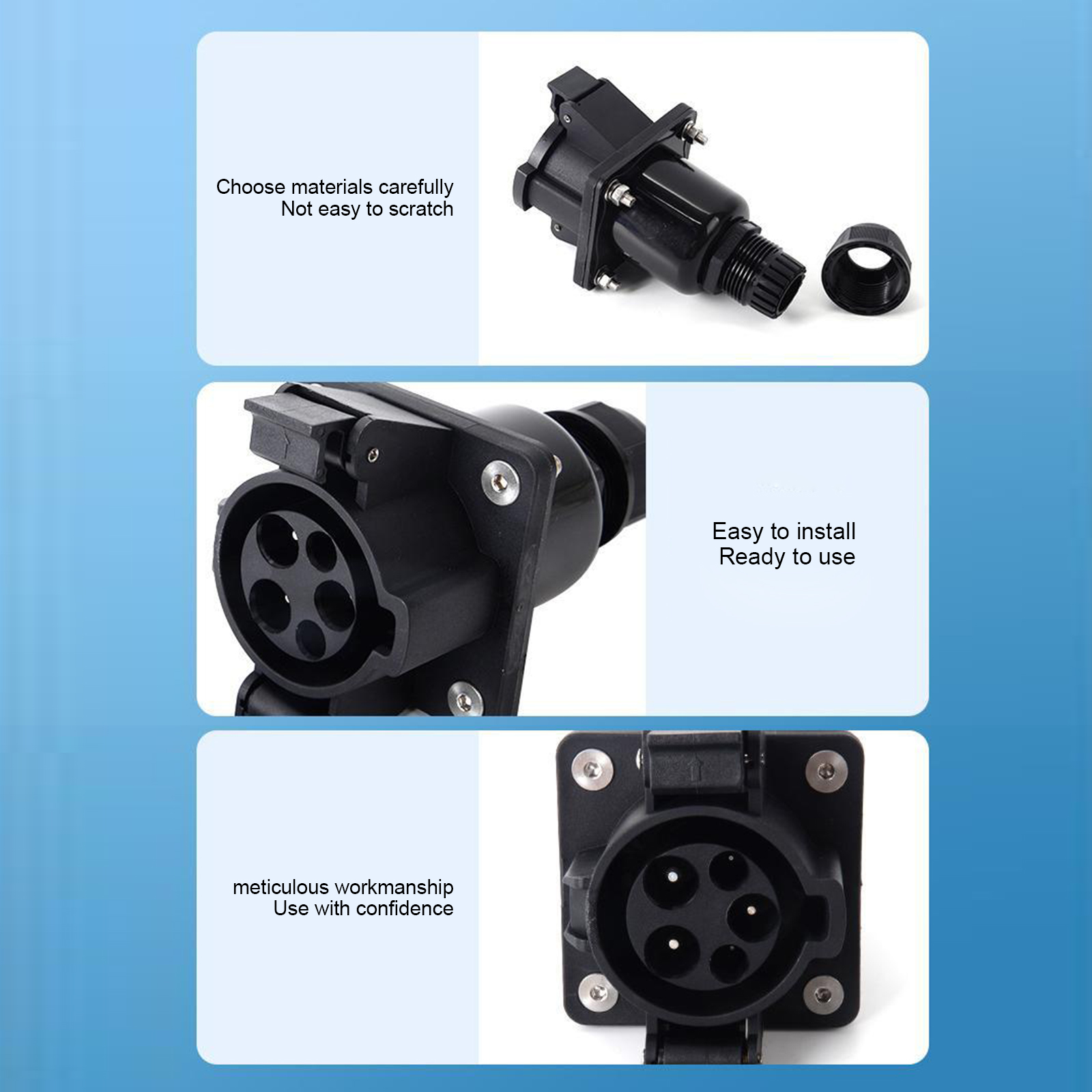 16a/32a/40a adapter us standard sae  j1772 type 1 opladerstik stikforbindelse adapter ladestik til elbil