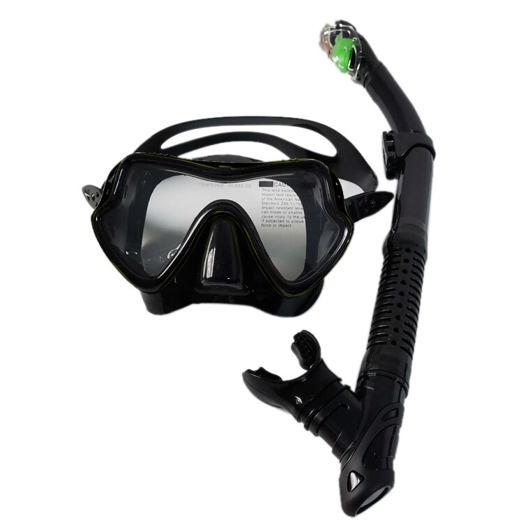 Snorkelen Set Anti-Fog Duikbril Snorkel Met Siliconen Mond Stuk Scuba Voor Volwassenen Zwemmen Duiken: Black