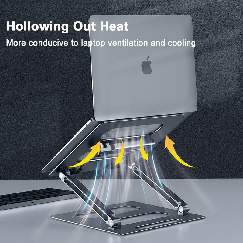 Adjustable Laptop Stand Base Support Notebook Stand For Macbook Tablet Computer iPad Cooling Pad Bracket Table With Phone Holder