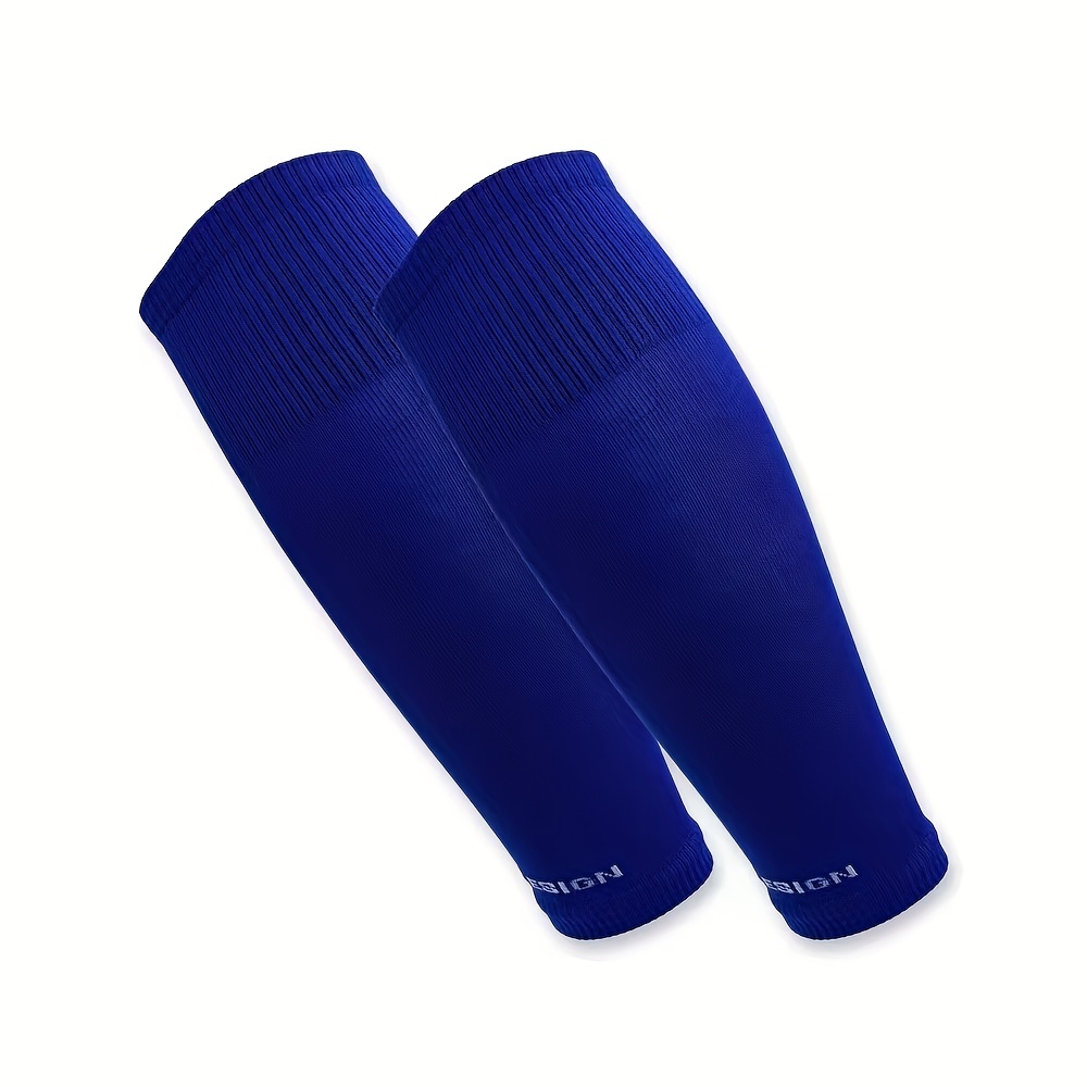 Cubierta de calcetines de fútbol de compresión, calentadores de piernas de compresión, calcetines de pantorrilla con absorción de sudor: Azul
