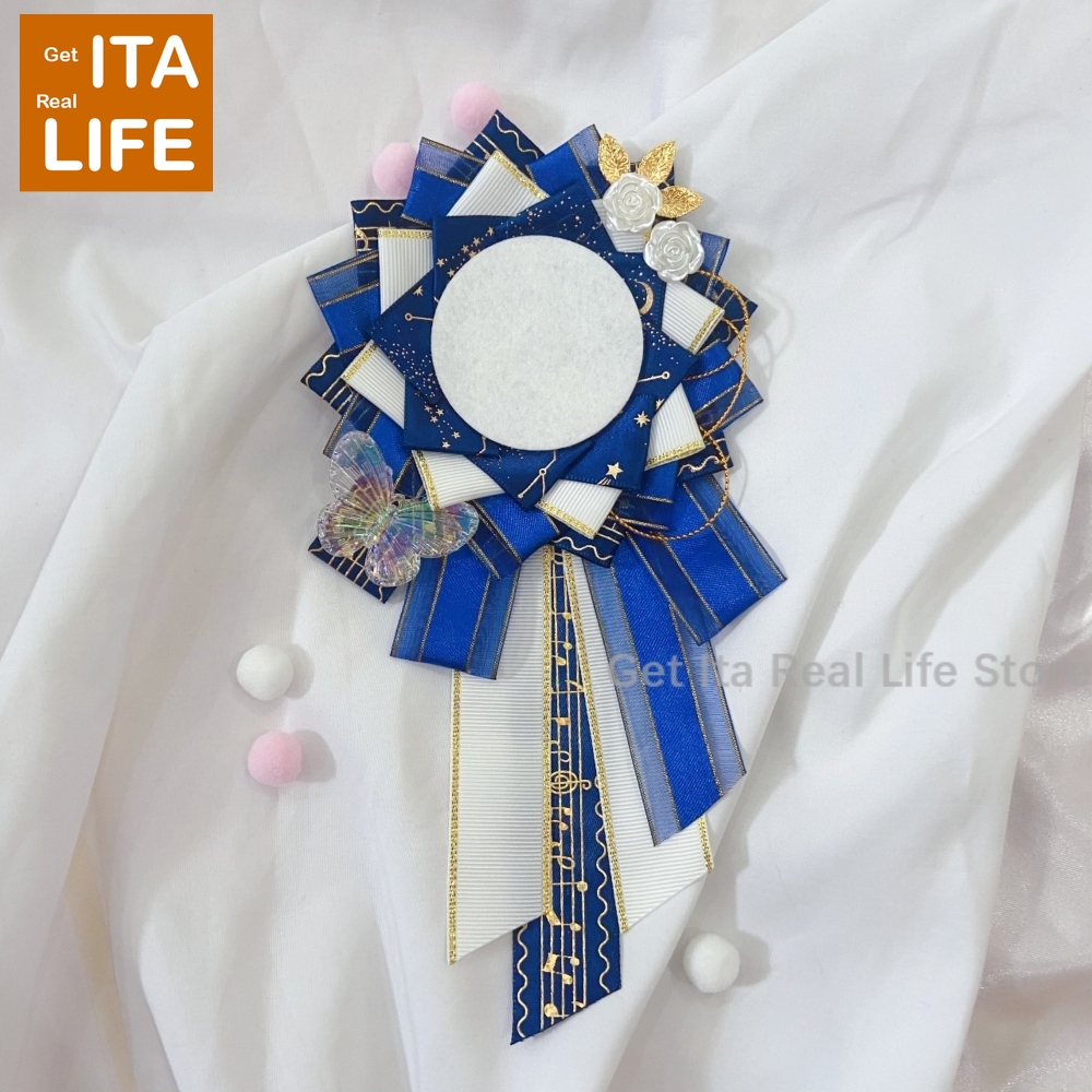 Italife Nowa Torba Ita, Przypinki, Uchwyt na Odznaki z Kwiatami na Odznaki Anime 58mm, Ręcznie Robione Jedwabne Wstążki, Akcesoria robić Dekoracji Itabag, Przypinki H333: Granatowy