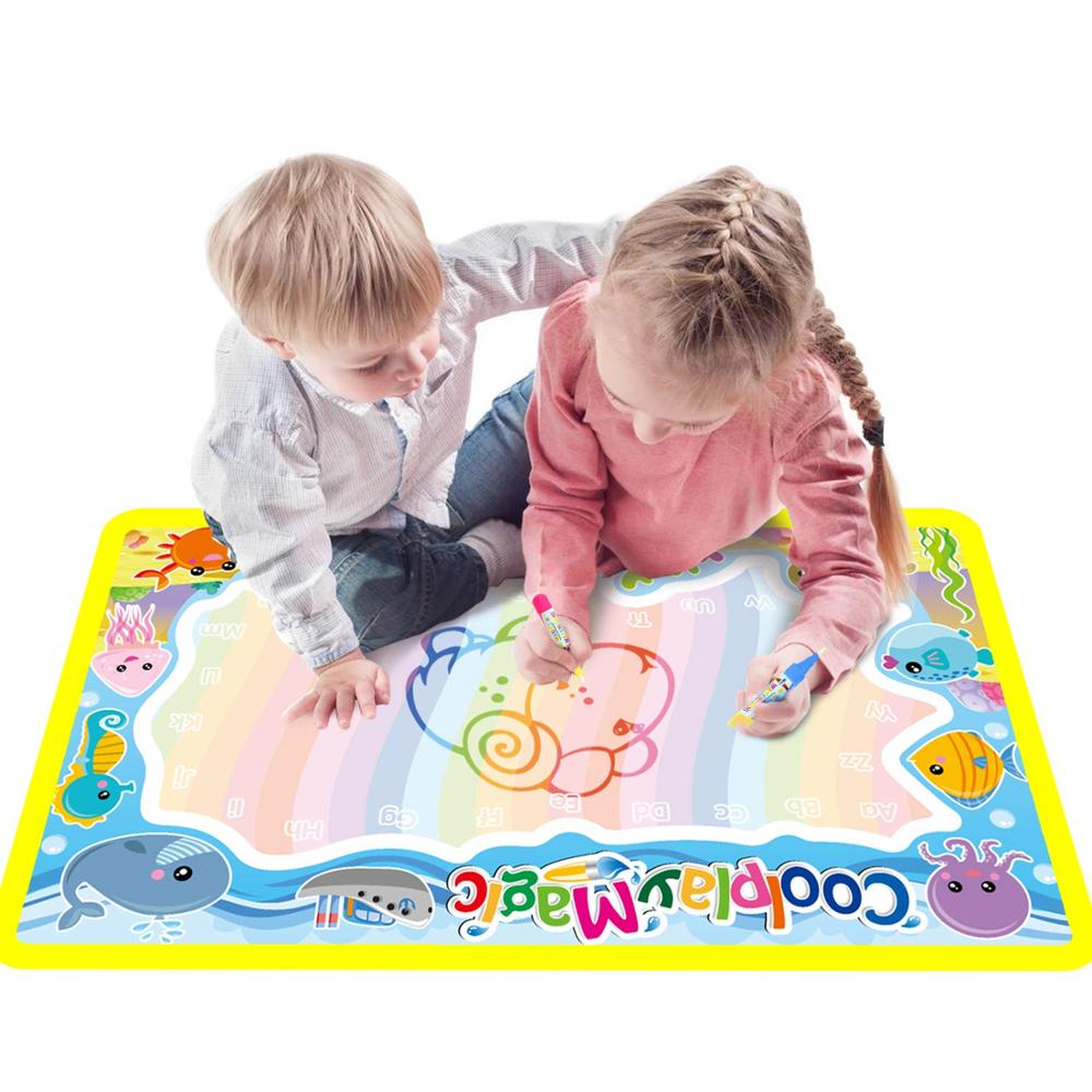 Magisk vannmaling tegnematte &amp; 2 penner doodle board fargebøker for barn barn pedagogiske leker