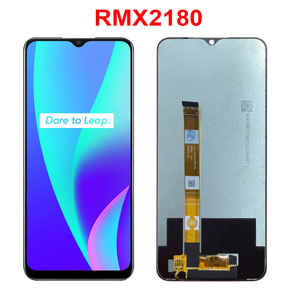 6.5 '' til realme  c15 rmx 2180 lcd-skærm, berøringspanel, digitizer, skærmudskiftning med ramme til realme  c15 lcd