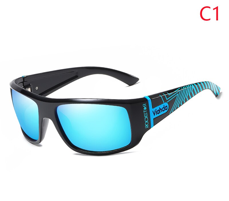 Viahda mænd klassiske polariserede solbriller mandlige sportsfisker nuancer briller  uv400 beskyttelse: C1
