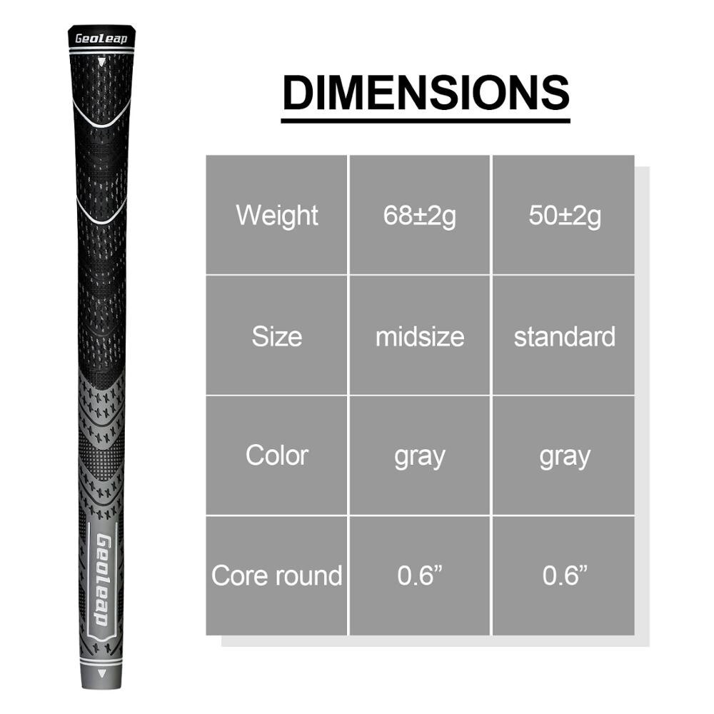 Geoleap ACE-C Golf Grips 10 Stks/partij, Hybride Golf Club Grips, Multi Samengestelde, Standaard, 10 Kleuren Optioneel,: gray
