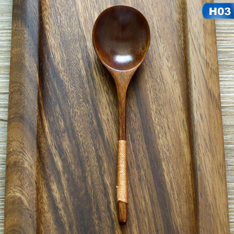 Wooden Spoon Bamboo Kitchen Cooking Utensil Tool Soup Teaspoon Catering For Kicthen: H03