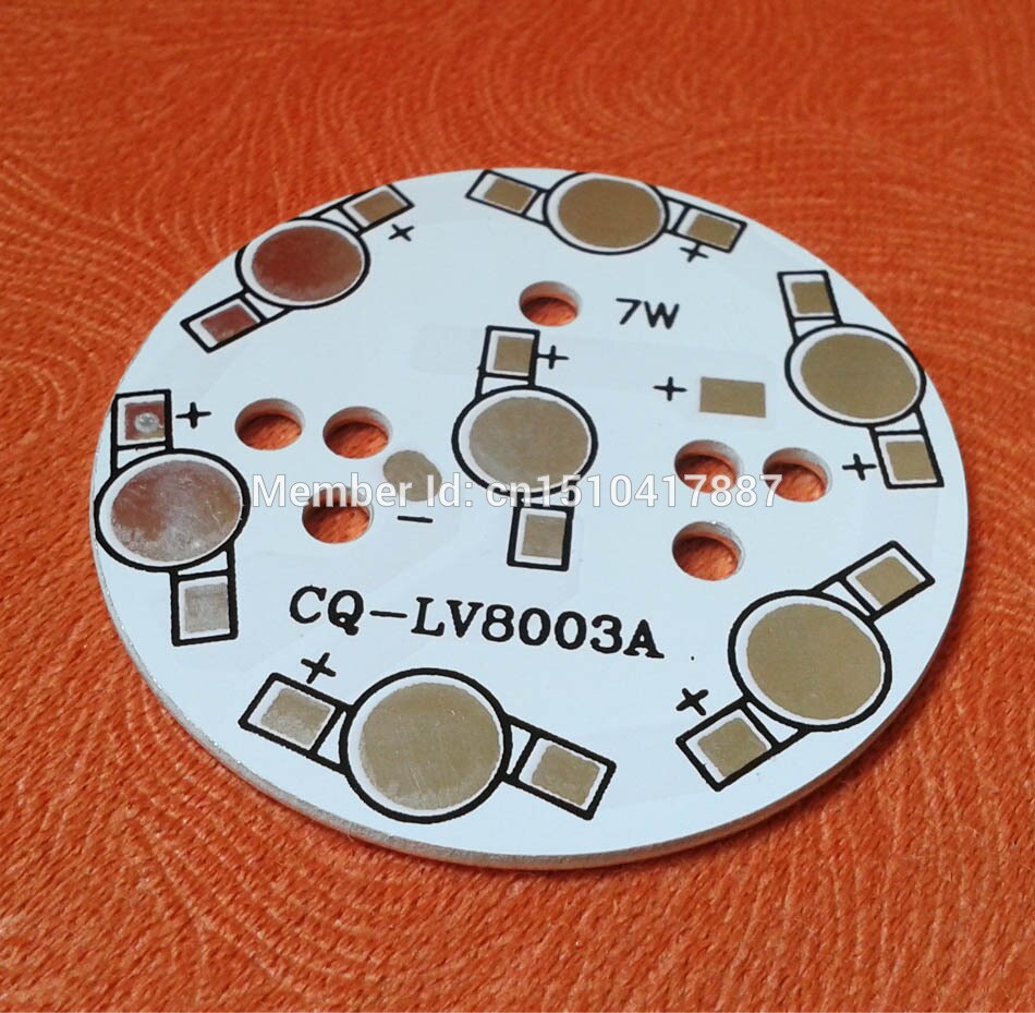 7W LED PCB 49mm for 7pcs LEDs, aluminum plate base... – Grandado