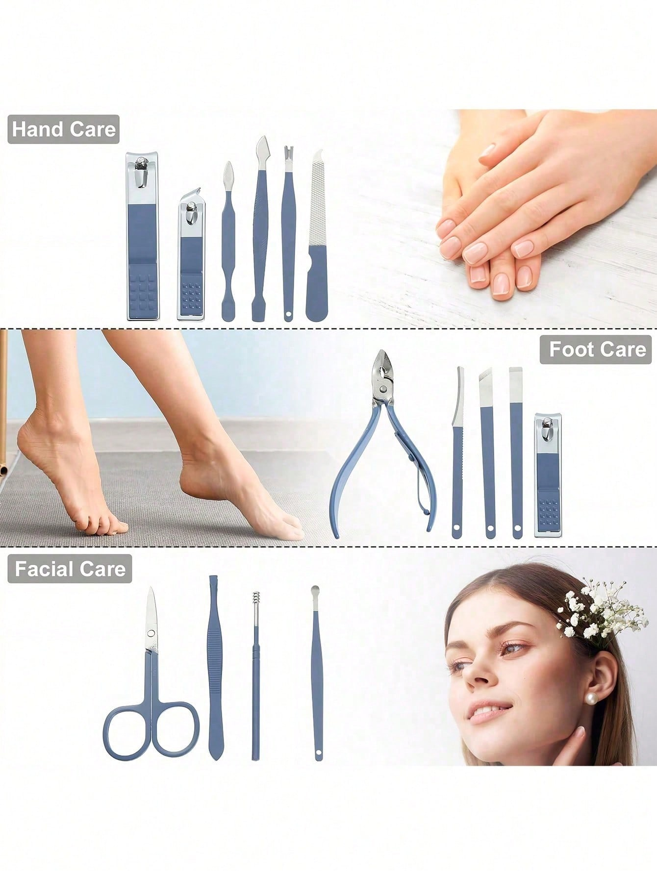 Manicure Set Nail Clippers Pedicure Kit, Stainless Steel Nail Care Tools Grooming Kit with Luxurious Travel Leather